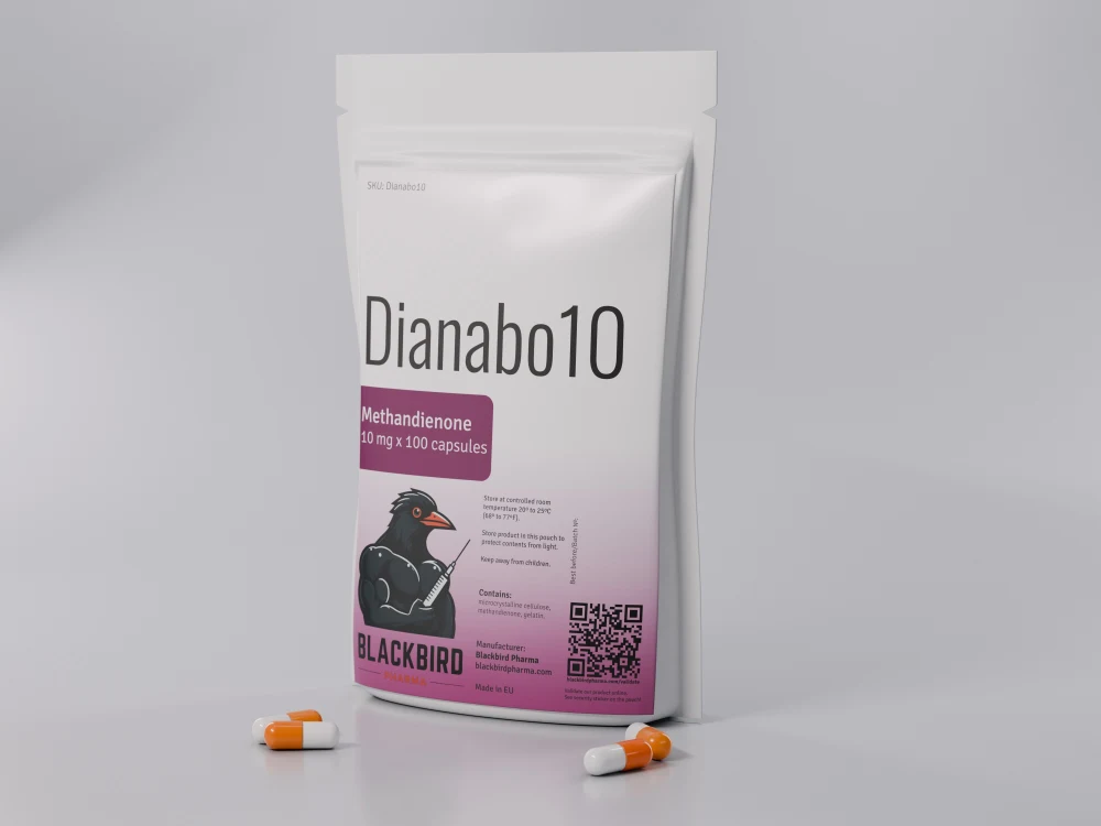 Dianabo10 — Methandienone 10 mg, 100 capsules pouch with capsules (Blackbird Pharma)