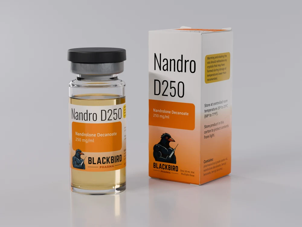 Nandro D250 — Nandrolone Decanoate 250 mg/ml 10 mL vial and carton (Blackbird Pharma)